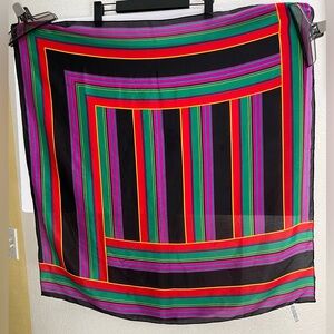 Liz Claiborne Geometric Colorful Silk Scarf
